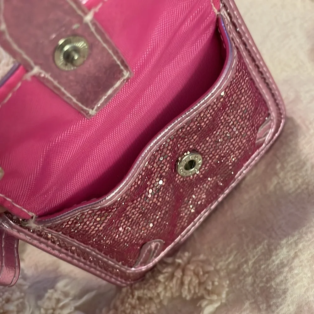 Mini Pink Glitter Sparkly Wallet/Coin Purse - Picture 3 of 6
